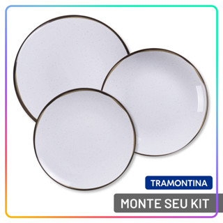 Jogo de Pratos Jantar Canyon Tramontina Porcelana Conjunto de Pratos Raso, Fundo e Sobremesa Opções de Kits em Oferta na Shopee