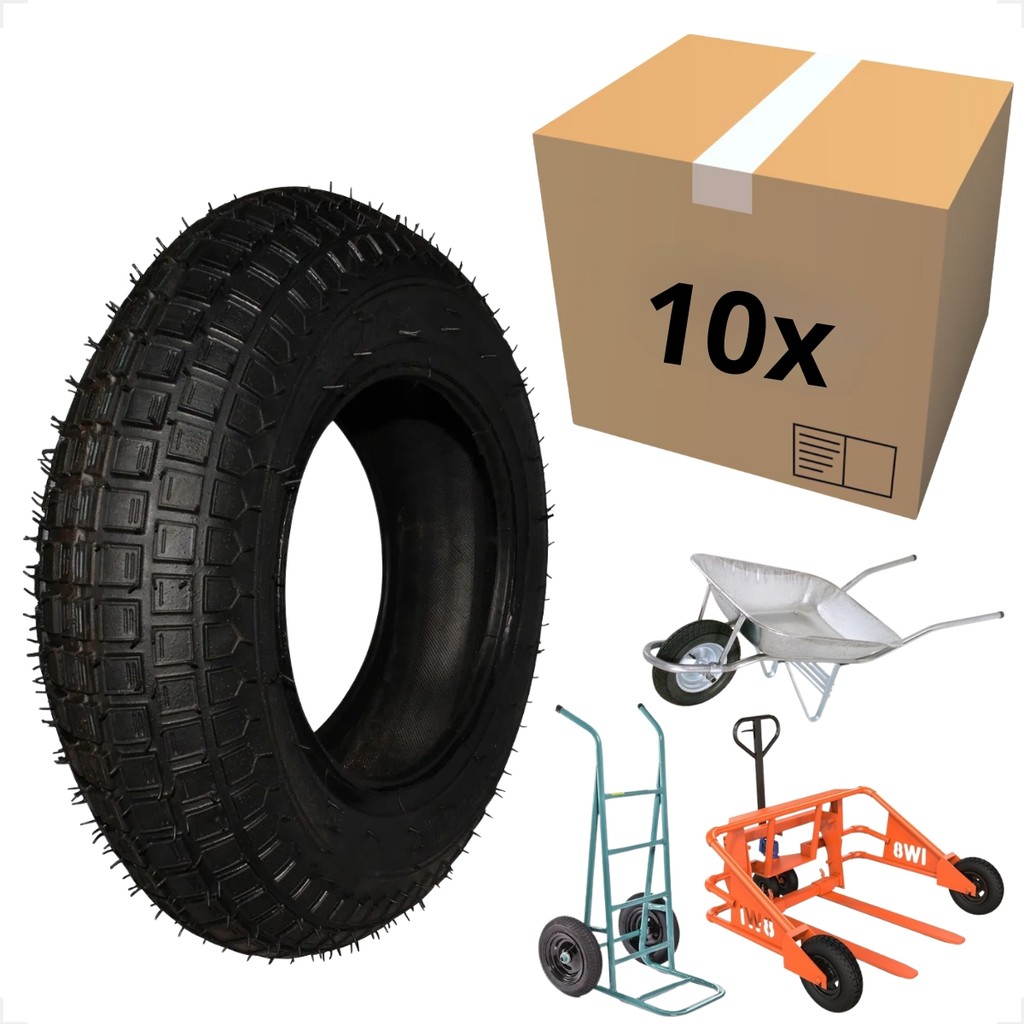 KIT 10 Pneu Para Carriola Carrinho De Mão Carga Borracha 3.25 x 8 Resistente Grosso Atacado Revenda