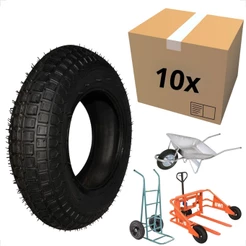 KIT 10 Pneu Para Carriola Carrinho De Mão Carga Borracha 3.25 x 8 Resistente Grosso Atacado Revenda