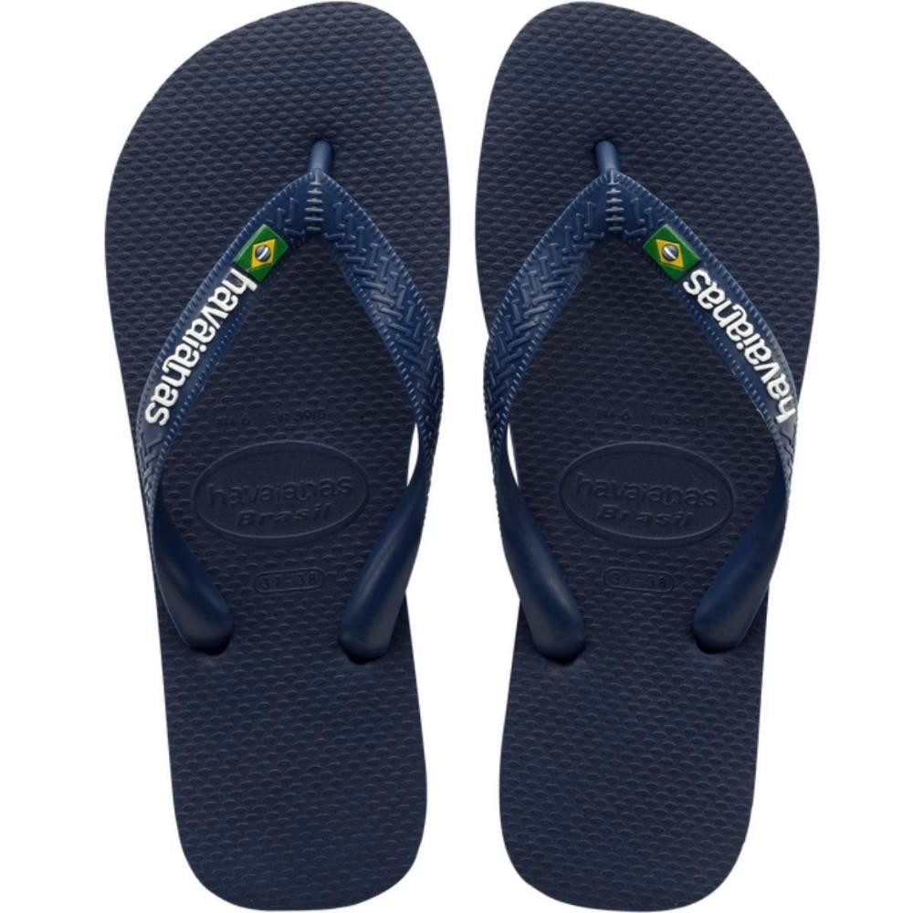 Chinelo Havaianas Brasil Logo - Marinho em Oferta na Shopee