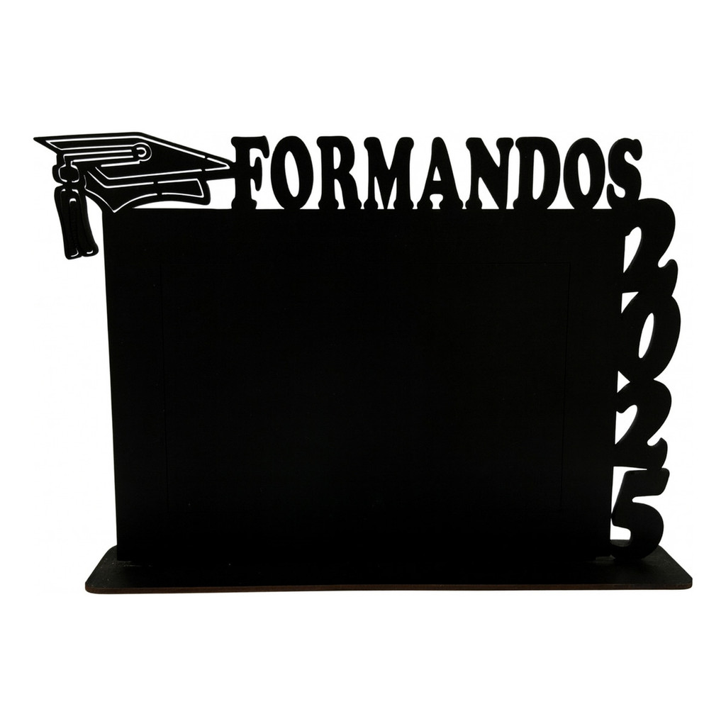 Kit  Lembrancinha Kit Porta Retrato Mdf Formandos 35 Unidades - Preto - Lisa