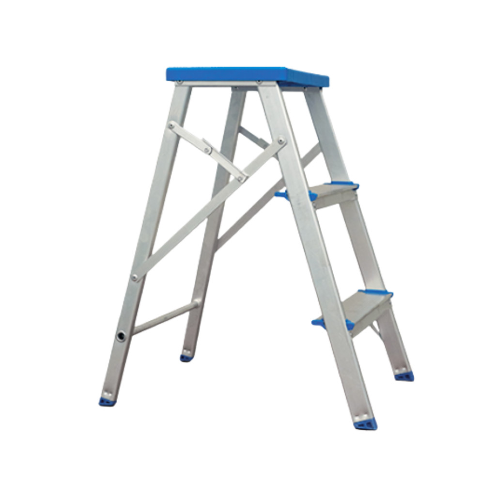 Banqueta Escada 3 Degraus Dobravel 120Kg  Alumasa Prateado em Oferta na Shopee