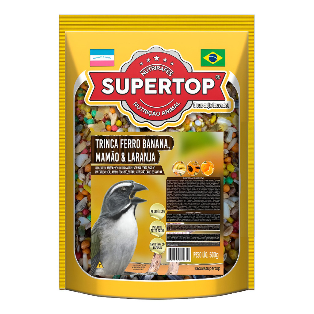 Ração Supertop Trinca-ferro Banana Mamão E Laranja 500g