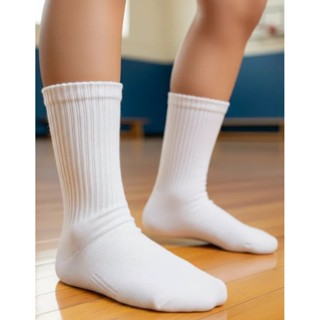 Kit 06 Pares Meia Branca Escolar Infantil Menino Menina Cano Alto 4 a 10 Anos em Oferta na Shopee