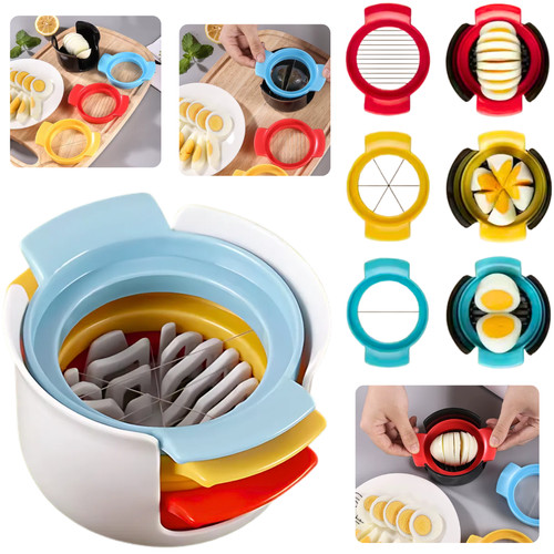Fatiador Cortador Ovos Cozido 3 Em 1 Multifuncional Frutas Fatiar Cortar 3 Modos de Corte em Oferta na Shopee