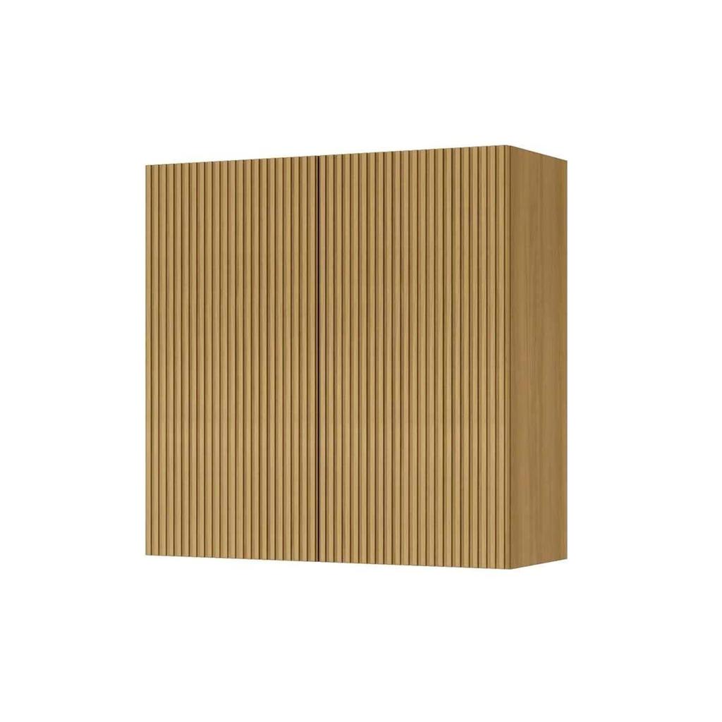 Armário Aéreo p/ Cozinha Rainha c/ 2 Portas Ripadas 80 cm Nature - Nesher em Oferta na Shopee