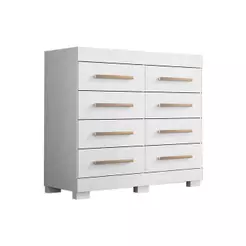 Cômoda de Quarto Nalu c/ 8 Gavetas Branco - ACP