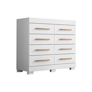 Cômoda de Quarto Nalu c/ 8 Gavetas Branco - ACP em Oferta na Shopee