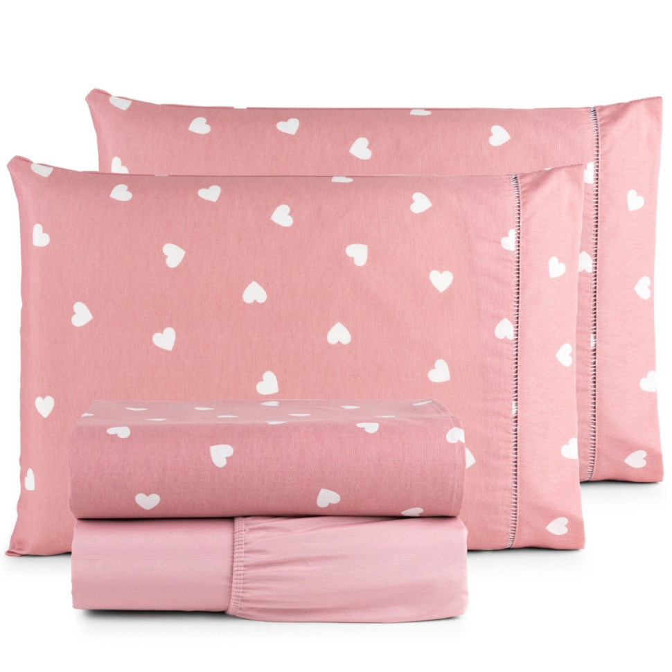 Jogo De lençol 100% Algodão Ponto Palito Estampado  Casal Padrão 4 Peças -  PROMOÇÃO em Oferta na Shopee