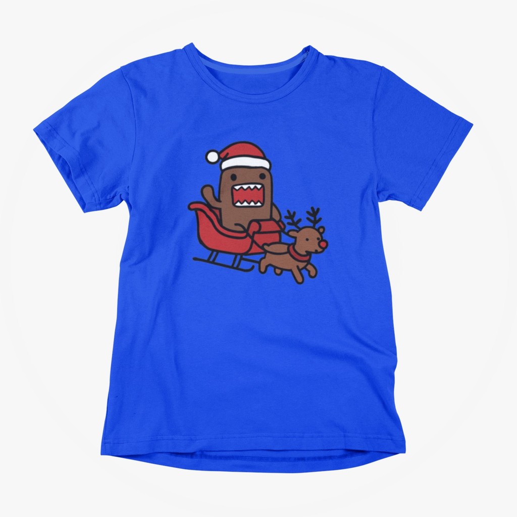 Camiseta Divertida Domo Kun Trenó Moda 100% Algodão Blusa Casual Natal Envio Rápido Camisa Mangá