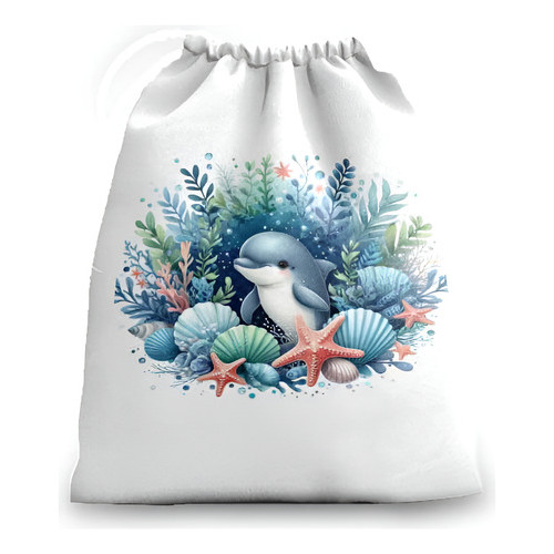 10 Sacolinhas Personalizadas Fundo Do Mar Golfinho 30 cm x 20 cm lembrancinhas festa aniversario 