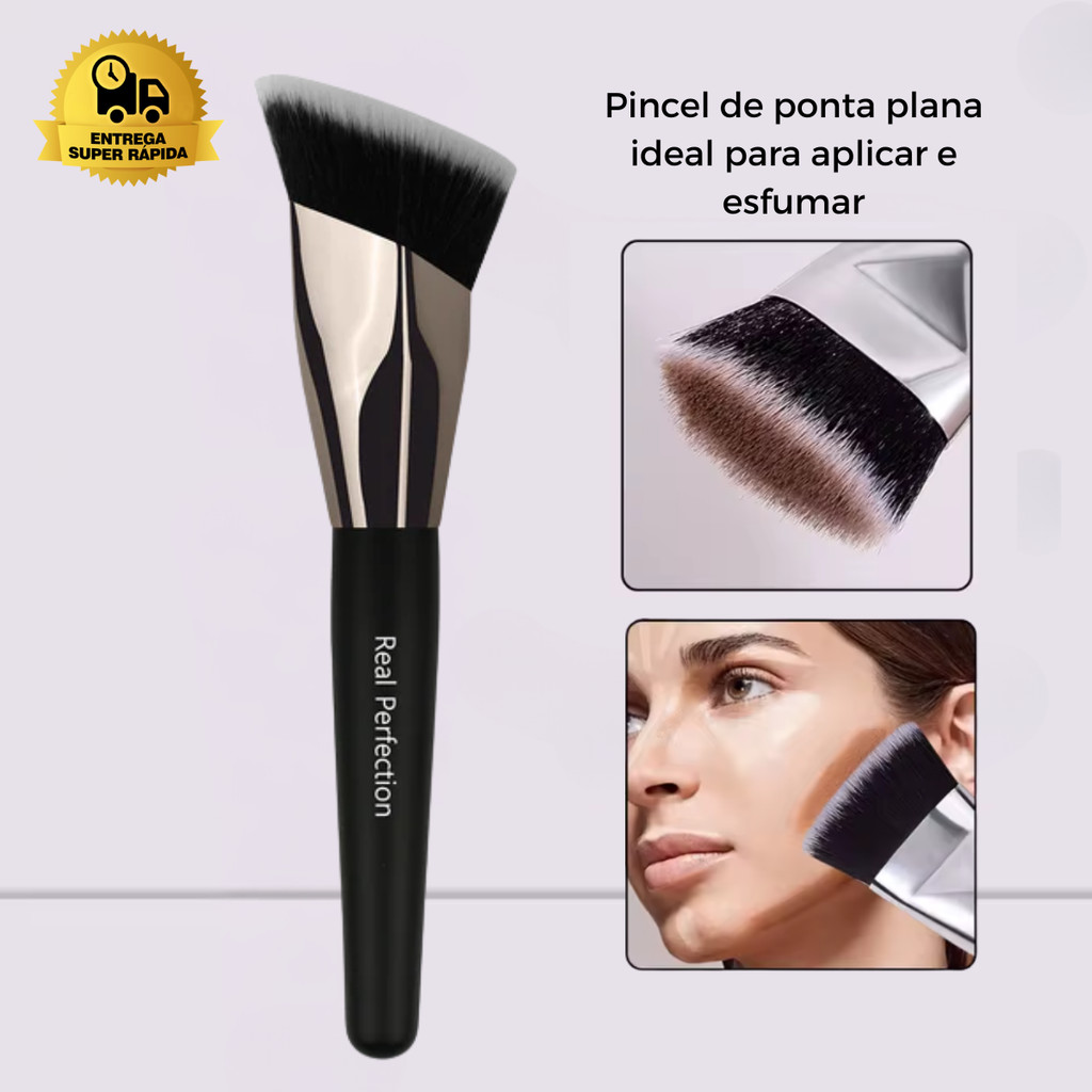 Pincel Profissional Angular para Blush Base Contorno Facial Pincel De Maquiagem Real Perfection em Oferta na Shopee