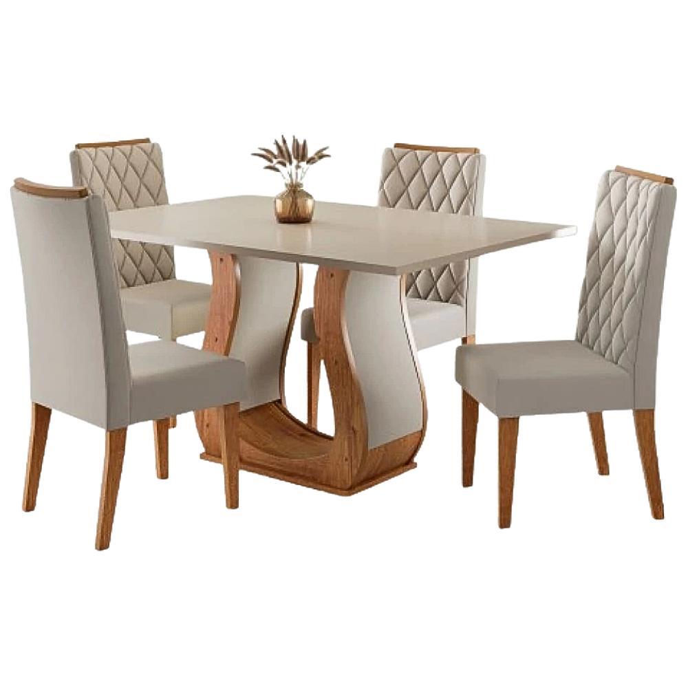 Conjunto de Mesa Sala de Jantar 1,20m 4 Cadeiras Veneto Veludo Viero em Oferta na Shopee