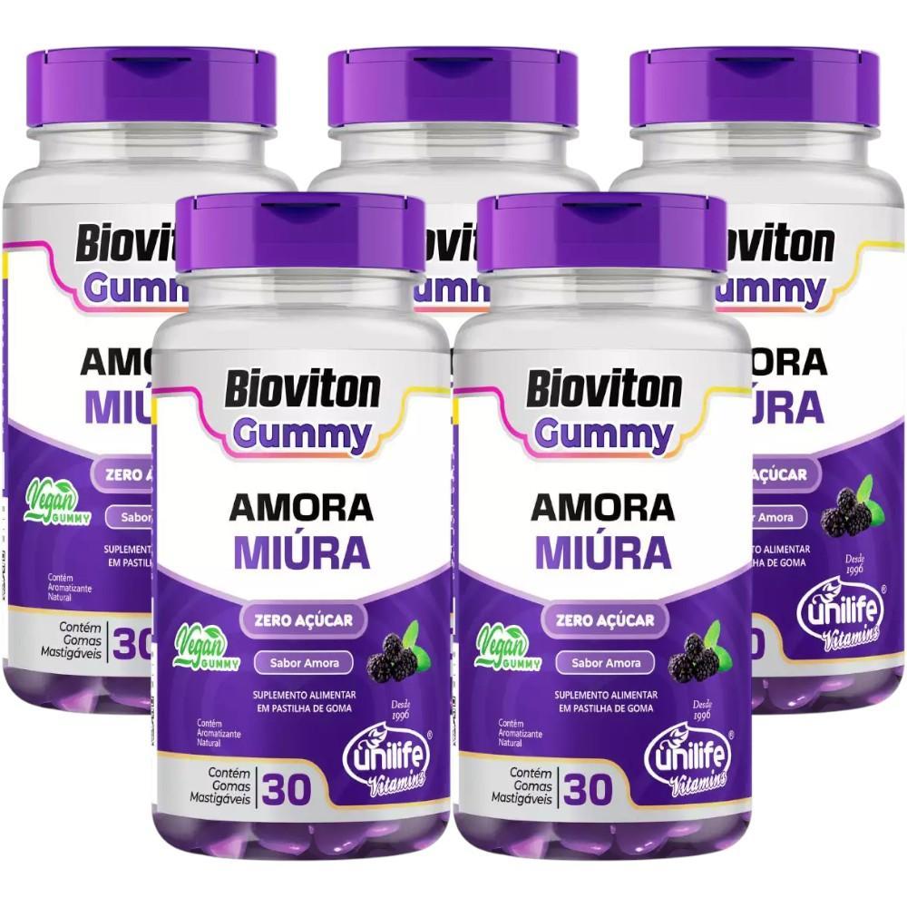 Kit Bioviton Gummy Amora Miúra Com 5 Potes De 30 Gomas Cada