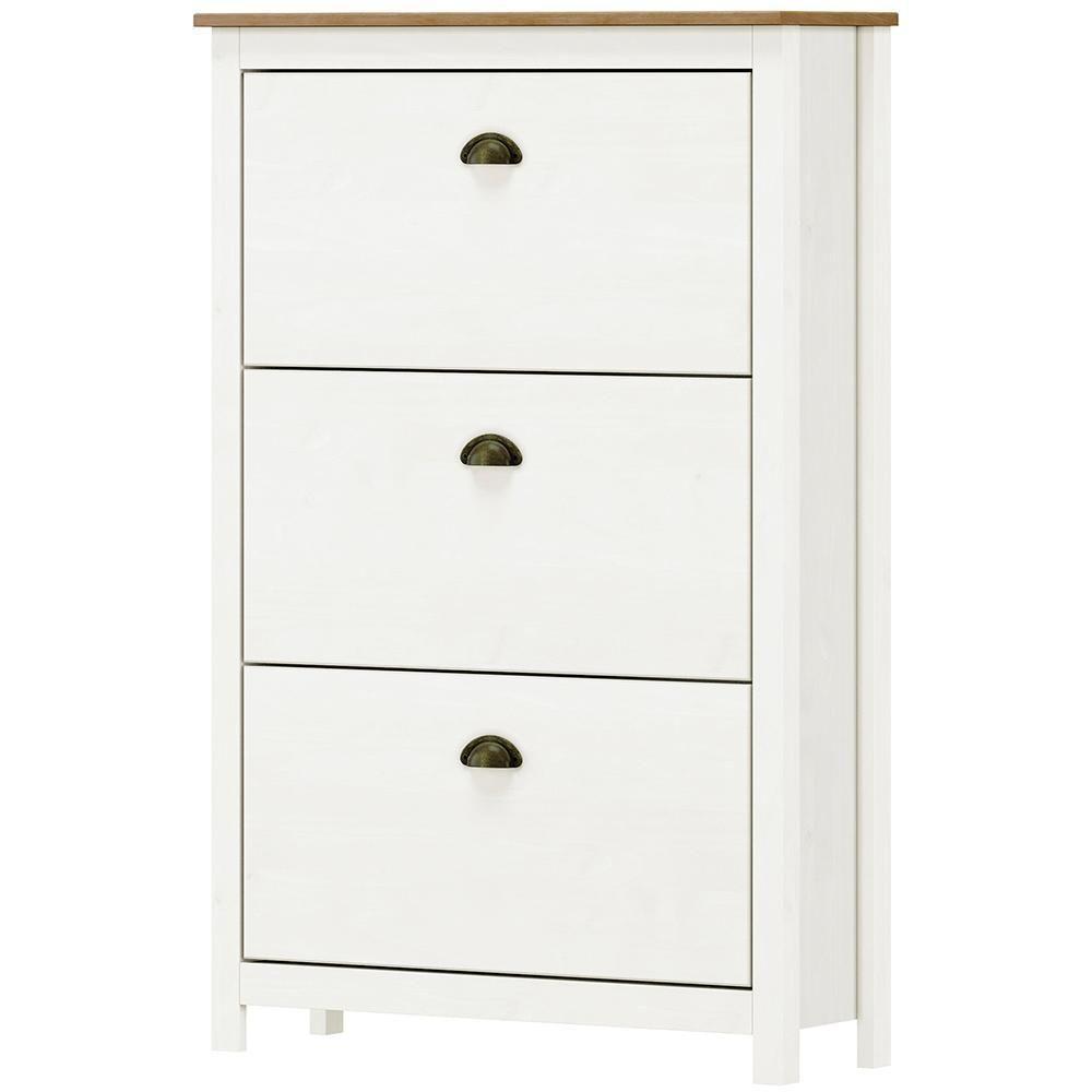 Sapateira 3 Gavetas Madeira Maciça 80 Cm 9175 Branco Freijo Milani Store