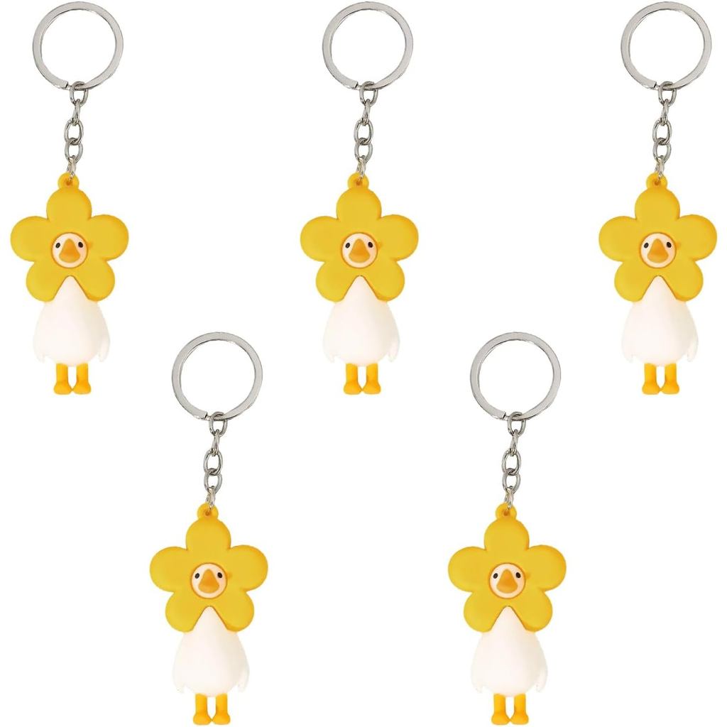 Kawaii 5 Pçs Engraçado Bobo Ganso Chaveiro Saco Encantos Bolsa Bonito Carro Acessórios Pato Boneca Festa Favores Present