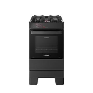 Fogão Esmaltec 4 Bocas Ideal Top Glass Mesa De Vidro Forno 50 Litros Preto T4VAP Bivolt em Oferta na Shopee