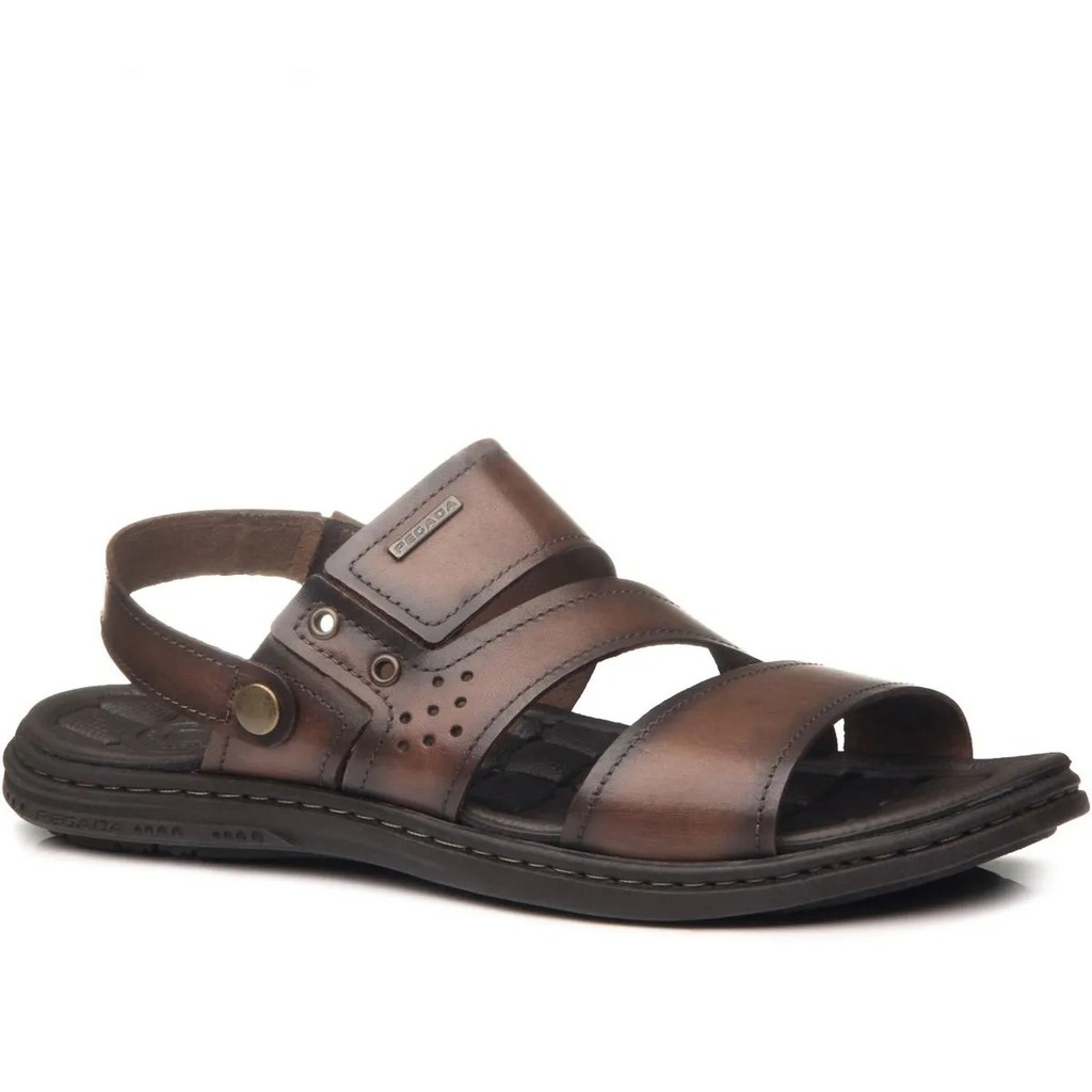 Sandália Masculina Pegada Couro Calce Fácil 131224