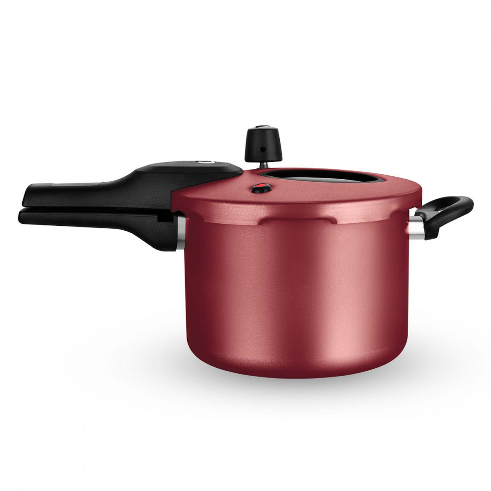 Panela de Pressão MTA Superior Antiaderente Com Visor 4,5L Fechamento Externo Cereja em Oferta na Shopee