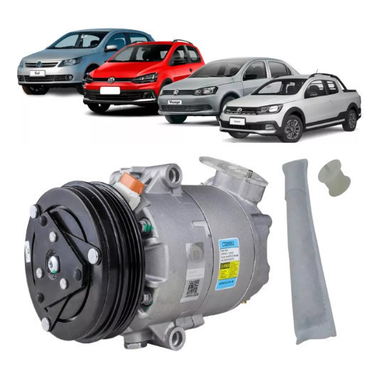 Compressor Ar Gol 1.0/1.6 G5 G6 08 A 2015 Delphi + Filtro NV