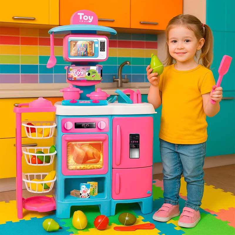 Cozinha Infantil Completa 92 cm de altura Toy Chef  Sai Água De Verdade Mega Samba Toys Envio Imediato em Oferta na Shopee