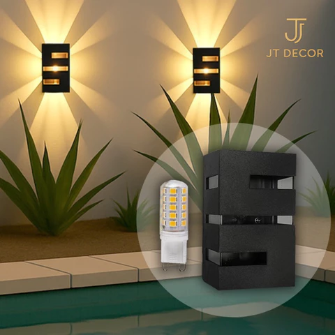 Kit Arandela Frisos e Facho Externa Interna Preta / Branca com LED Branco Frio ou Quente