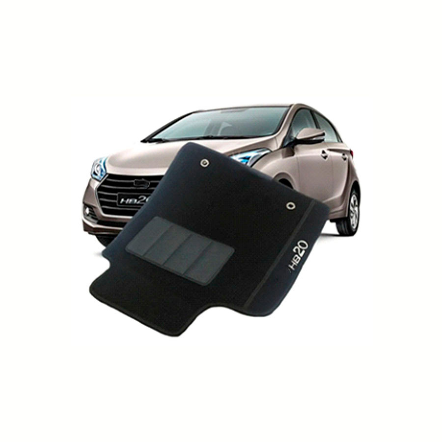 Tapete Carpete Hb20 Logo Bordado Somente Motorista Preto em Oferta na Shopee