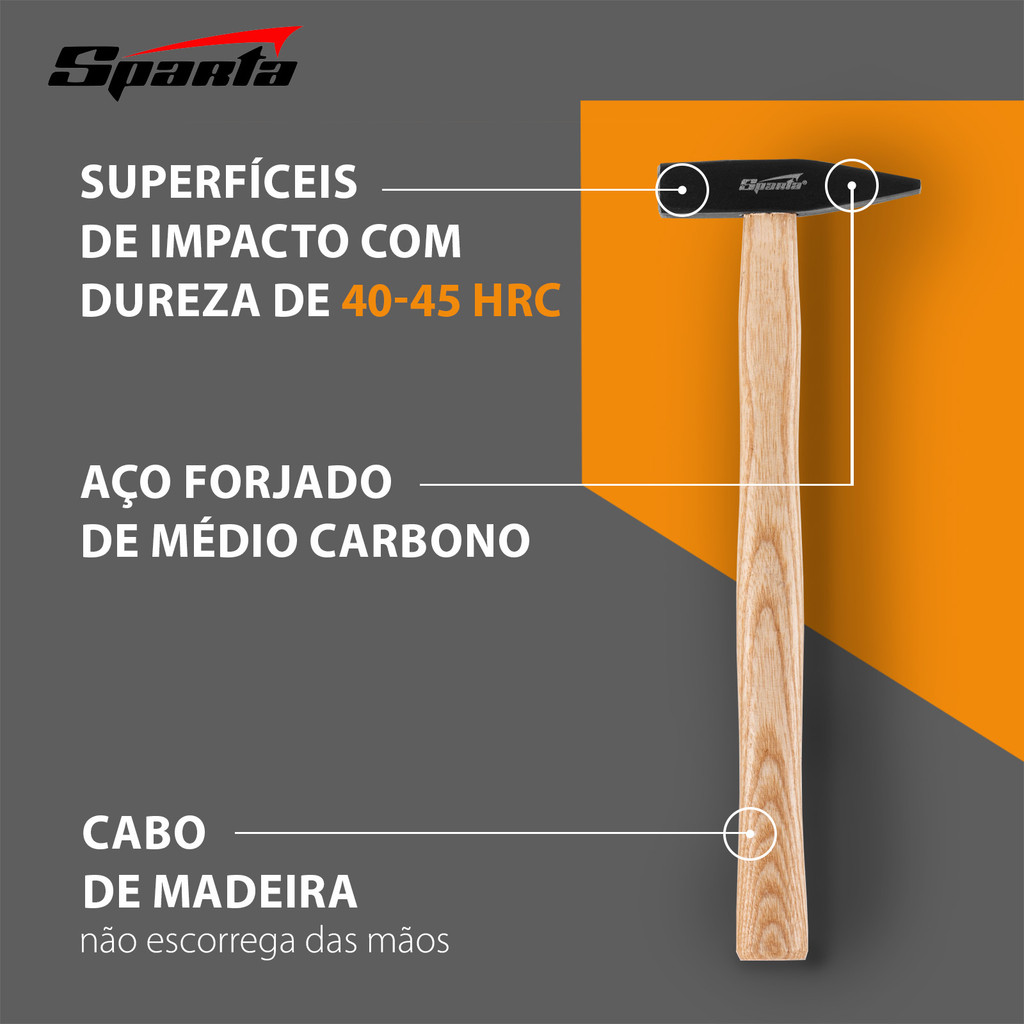 MARTELO PENA, CABO DE MADEIRA, 200G, 1PC // SPARTA · foto 2