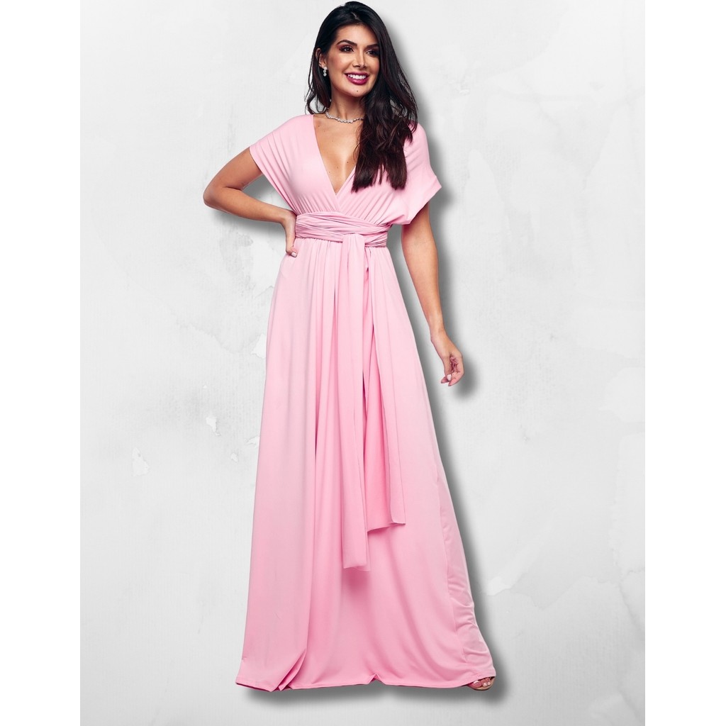 Vestido Feminino Longo Festa Verão Multiformas Inifinity 20 em 1 Varias Formas de Usar Estilosa em Oferta na Shopee