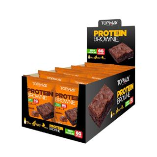 Kit 10 Brownie proteico com whey sabor chocolate sem glúten topway 40g em Oferta na Shopee