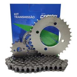 KIT RELAÇÃO TRANSMISSÃO COBREQ PARAA HONDA BIZ 110 BIZ 125 CORRENTE SEM RETENTOR