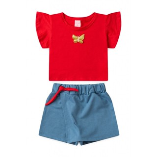 Conjunto Infantil Feminino Brilho De Borboleta em Oferta na Shopee