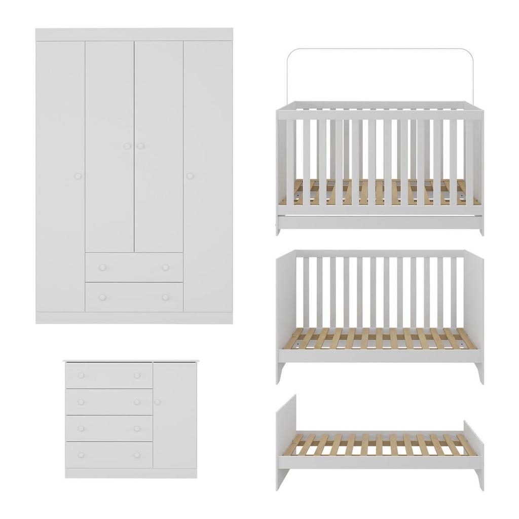 Quarto de Bebê Completo com Berço Americano 3 em 1 p/Colchão 130x70cm Encanto Multimóveis MP4581 · foto 2