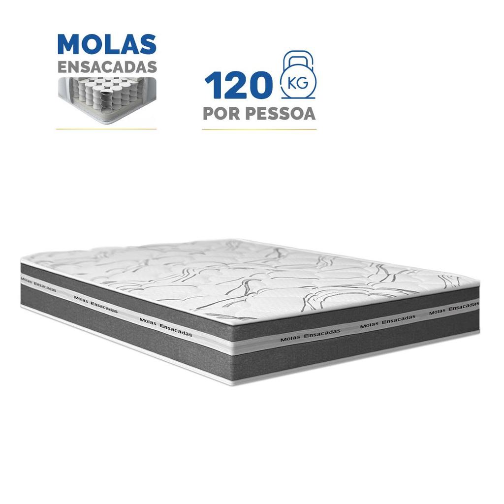 Colchão de Molas Ensacadas Luve Casal 138cm em Oferta na Shopee