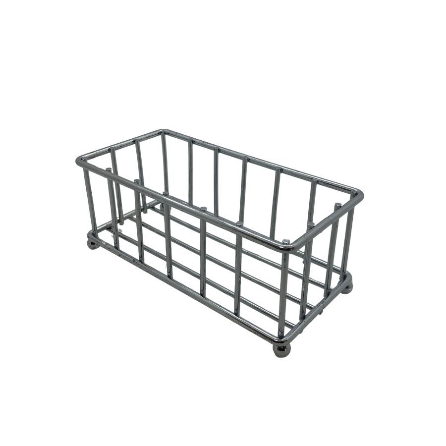 Bandeja Decorativa Retangular de Ferro - Prata - 14x7x5,8cm - 1 unidade - Rizzo