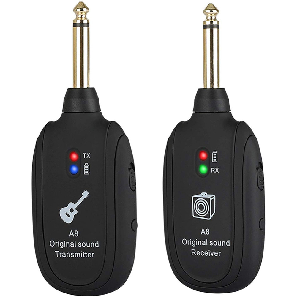 A8 Transmissor UHF Sem Fio Receptor Guitarra Baixo P10