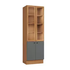 Cristaleira Kappesberg Pixel 4 Portas Canela/cinza Sagrado 70cm