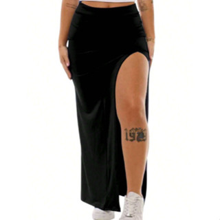 Saia Com Fenda Lateral Modelagem Perfeita No Corpo Midi Casual Sensualidade  Elegância Suplex em Oferta na Shopee