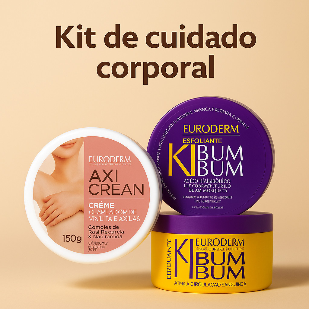 Kit Cuidado Corporal Clareador de Axila e Virilha + Esfoliante Corporal Kibumbum Euroderme