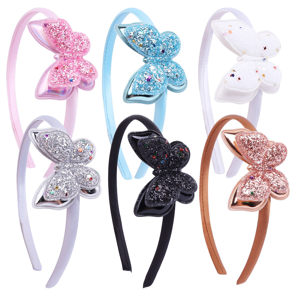 Tiara De Cabelo Infantil arco bandana gradiente lantejoulas borboleta bandana crianças festa acessórios para sy-fg-109