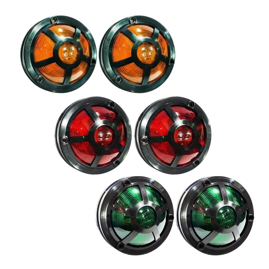 6 LANTERNA SINALEIRA ESTRIBO AMBAR VERMELHA VERDE MB 1113 em Oferta na Shopee