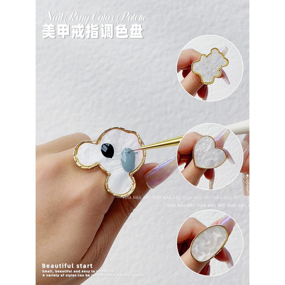 Paleta de anel de Manicure esmalte cola pintada paleta de manchas Wearable placa de exibição ajustável novo estilo