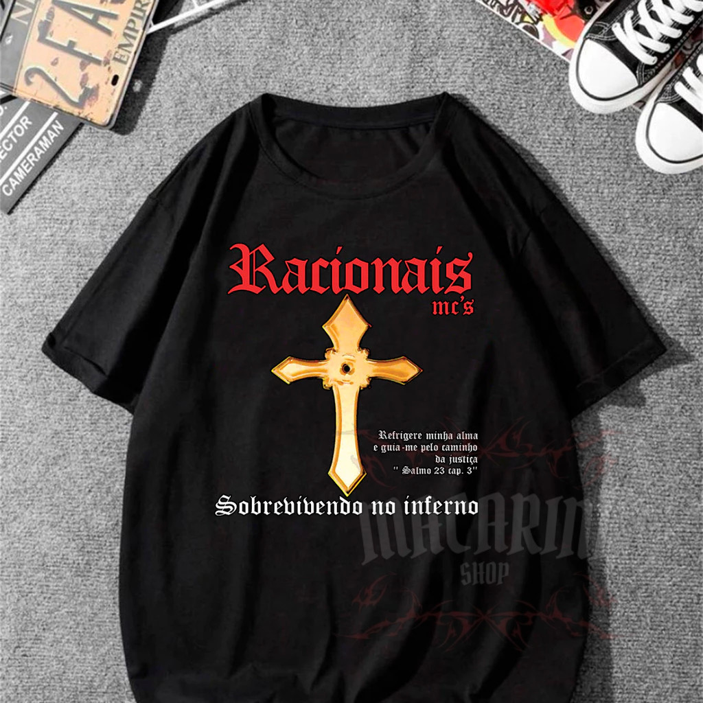 Camiseta Básica Racionais Camisa 100% Algodão Streetwear Temos Plus Size Lançamento - Envio Rápido