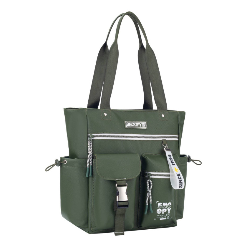 Bolsa Tote Bag Snoopy G Sp25005 Cor Verde