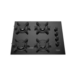 Cooktop 4 Bocas a Gás Dako Pratiko com Acendimento Automático e Mega Chama Preto Bivolt