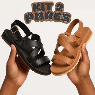 Kit 2 Pares Sandália Papete Feminina Injetada Anatômica Macia - Dunas em Oferta na Shopee