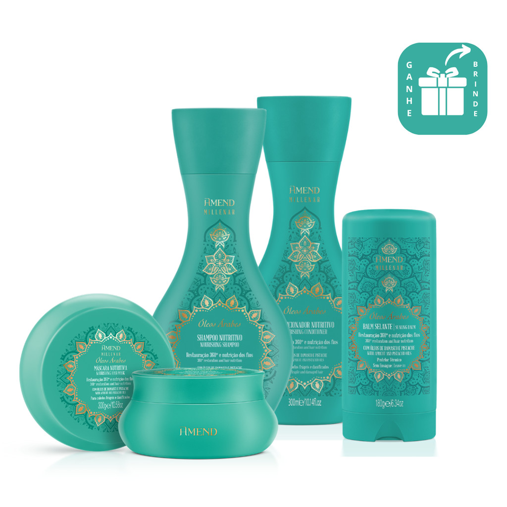 Kit Amend Completo Óleos Árabes Shampoo Condicionador Mascara E Balm em Oferta na Shopee