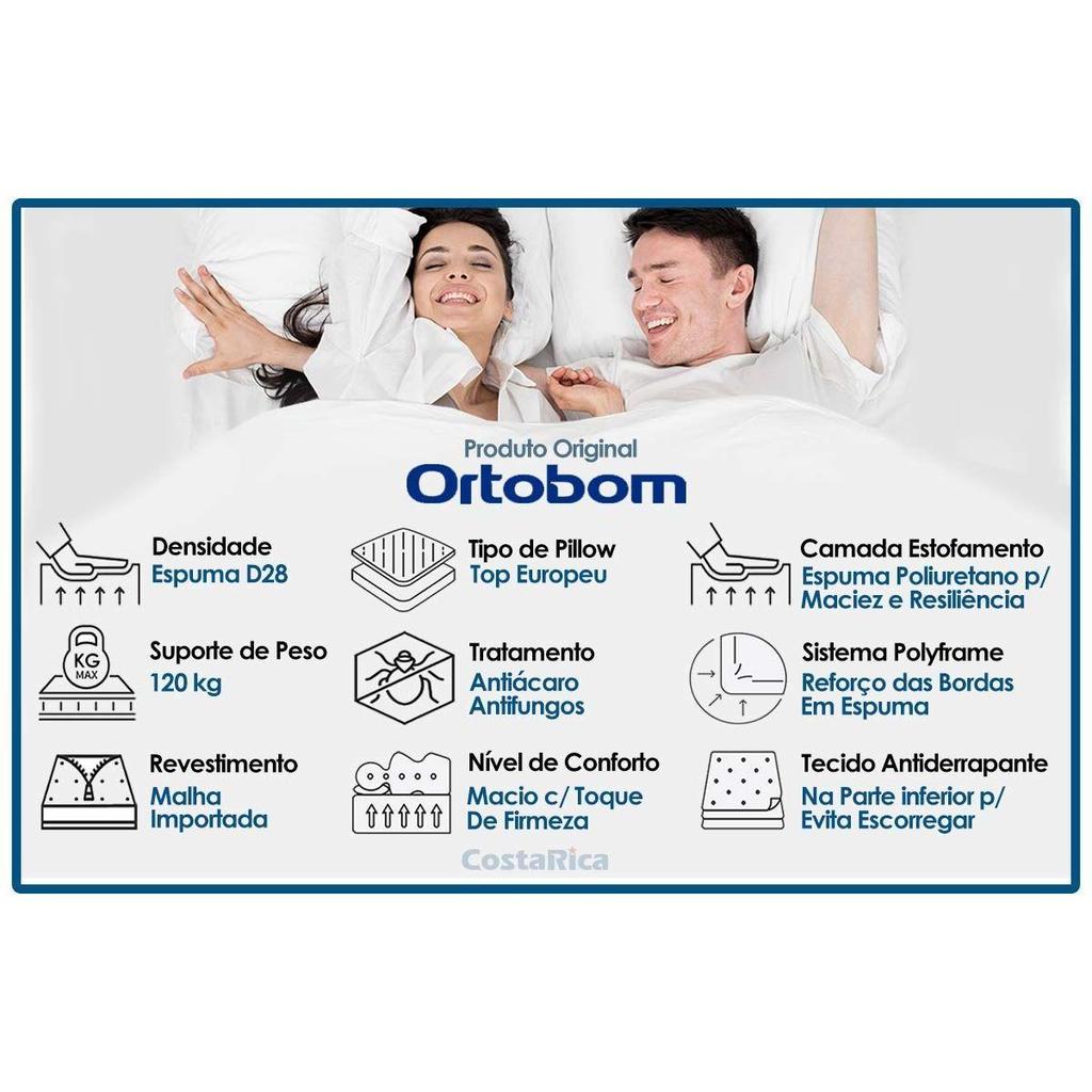 Detalhes do Colchão Casal Ortopédico Wood Light OrtoPillow (138x188x24) - Ortobom