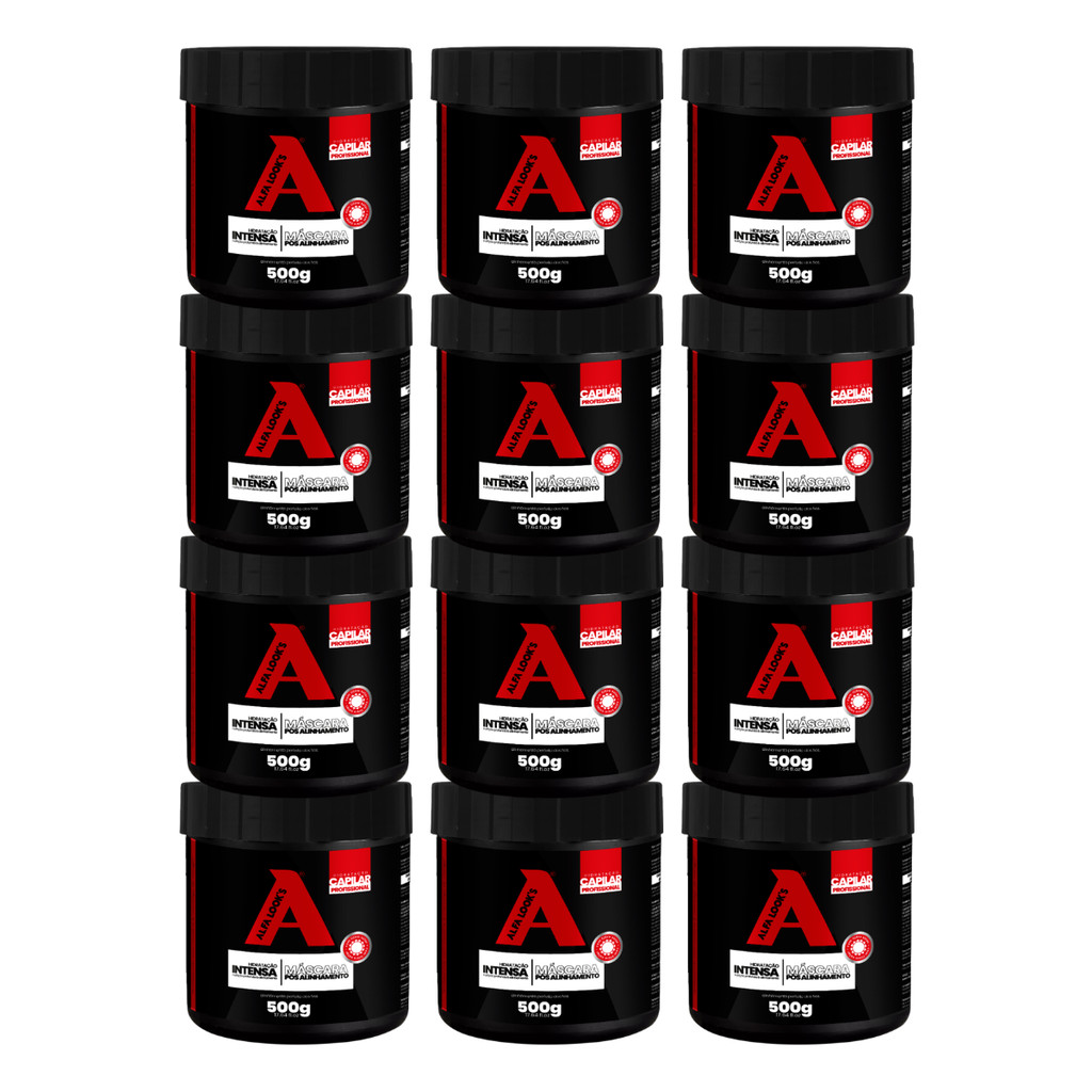 Kit 12 Un Máscara Pós Alinhamento Americano 500Gr - Alfa Look'S