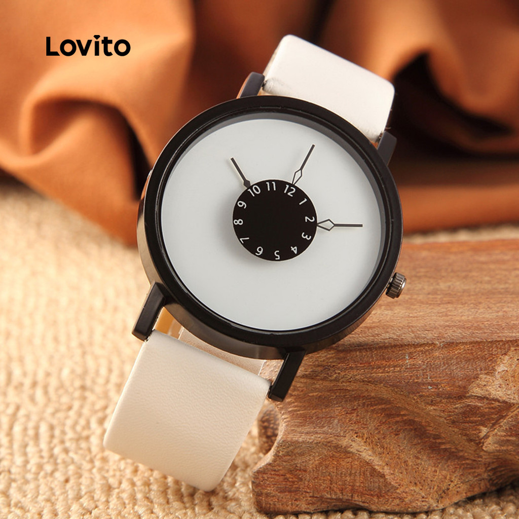Lovito Relógio de Quartzo Casual minimalista LFA102022